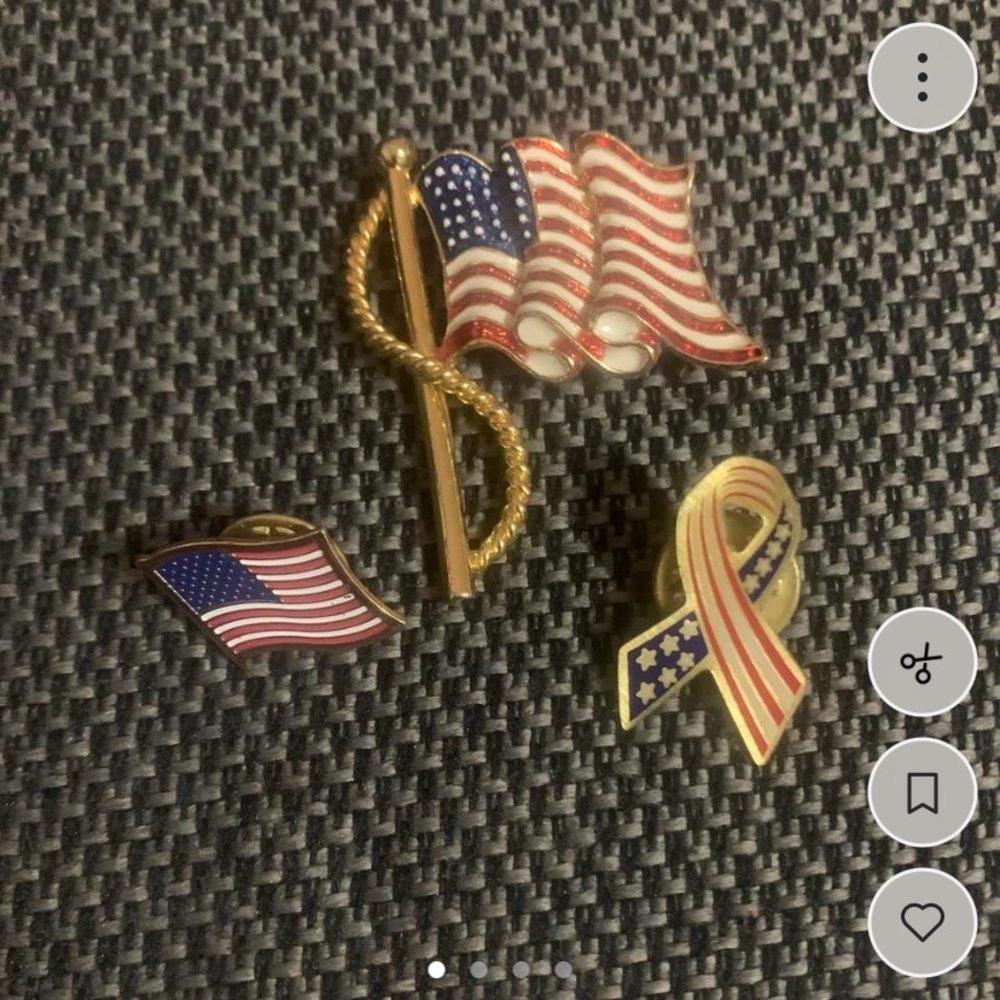 Patriotic Flag and Ribbon Pins